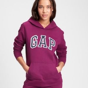 Gap Logo Fleece Hoodie Beach Purple Plum Size S